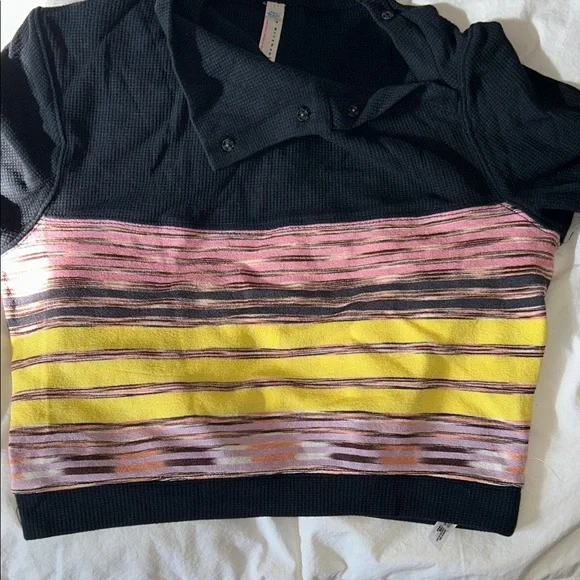 Free People Black, Pink, and Yellow Turtleneck Sweater - Picture 4 of 10